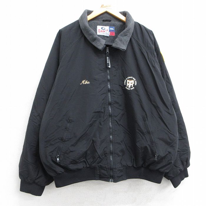 XL★古着 長袖 ナイロン ジャケット メンズ 00年代 00s ABBOT ラグラン 黒 ブラック 内側フリース 25feb15 中古 アウター