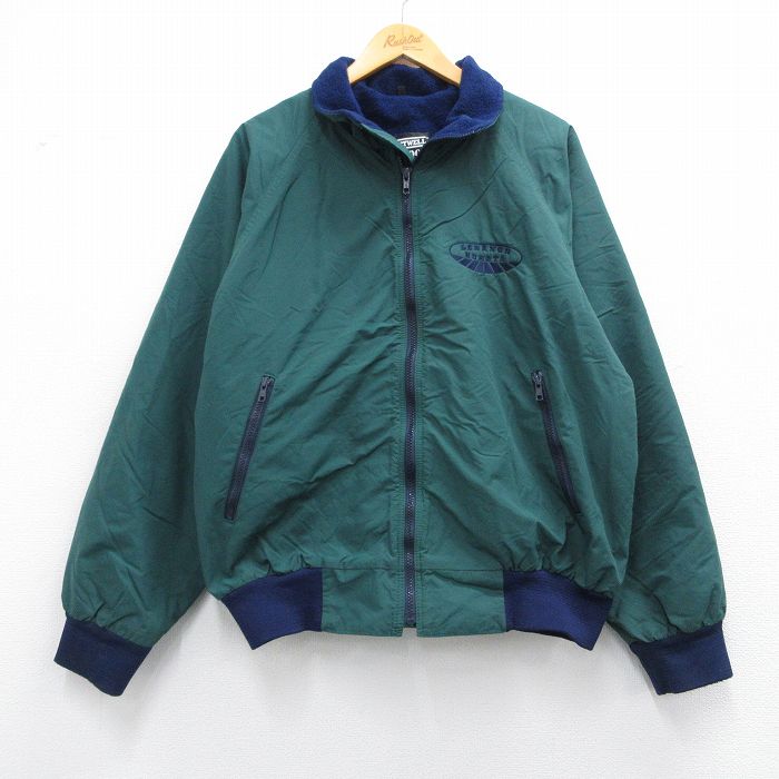 M★古着 長袖 ナイロン ジャケット メンズ 90年代 90s LEBANON KUBOTA ラグラン USA製 緑他 グリーン 内側フリース 25feb18 中古 アウター