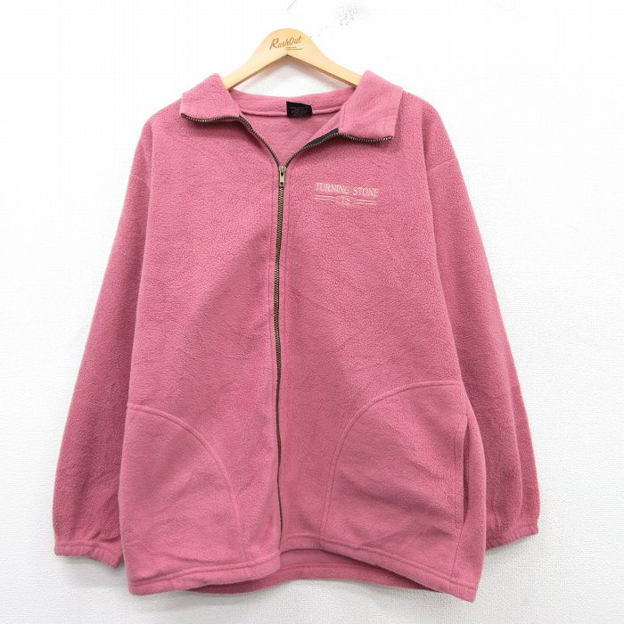 M★古着 長袖 フリース ジャケット メンズ 90年代 90s TURNING STONE USA製 ピンク 25feb18 中古 アウター