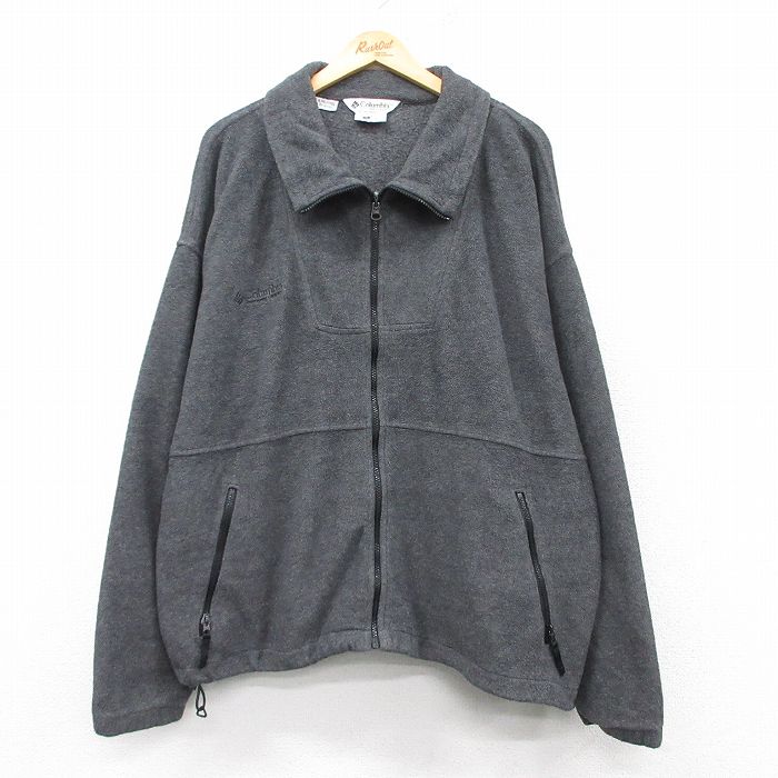 【50%OFF】XL★古着 コロンビア COLUMBIA 長袖 フリース ジャケット メンズ 00年代 00s 大きいサイズ 濃グレー 霜降り 25feb18 中古 アウター