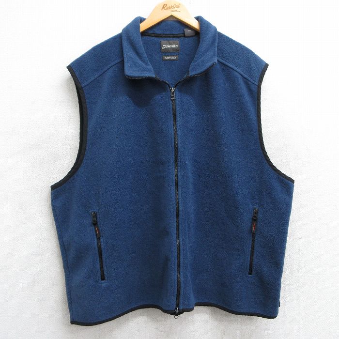 【50%OFF】XL★古着 セントジョンズベイ フリース ベスト メンズ 大きいサイズ 紺 ネイビー 25feb21 中古 アウター
