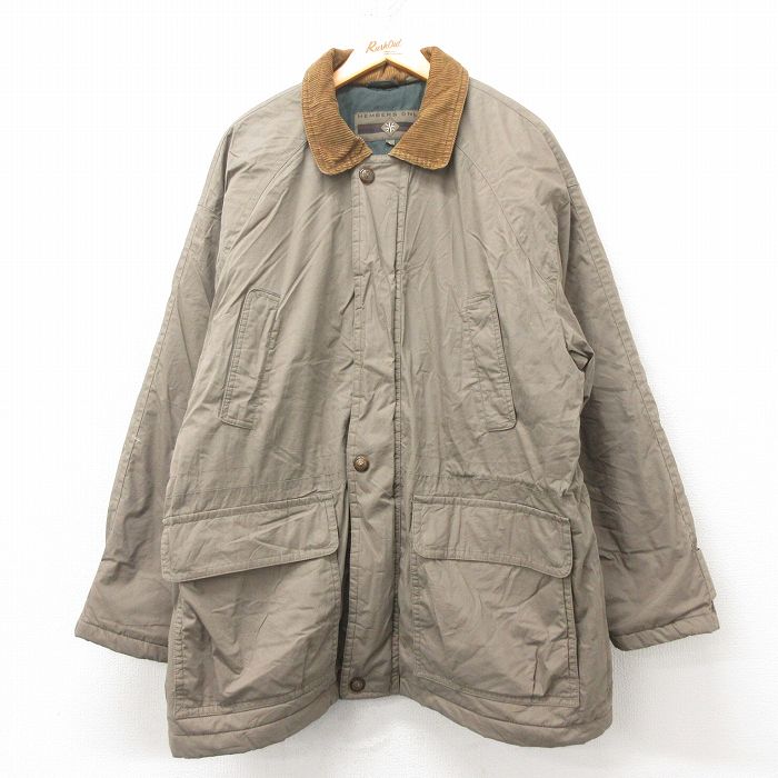 【50%OFF】XL★古着 メンバーズオンリー 長袖 ジャケット メンズ 00年代 00s 大きいサイズ ロング丈 ベージュ カーキ 25feb21 中古 アウター