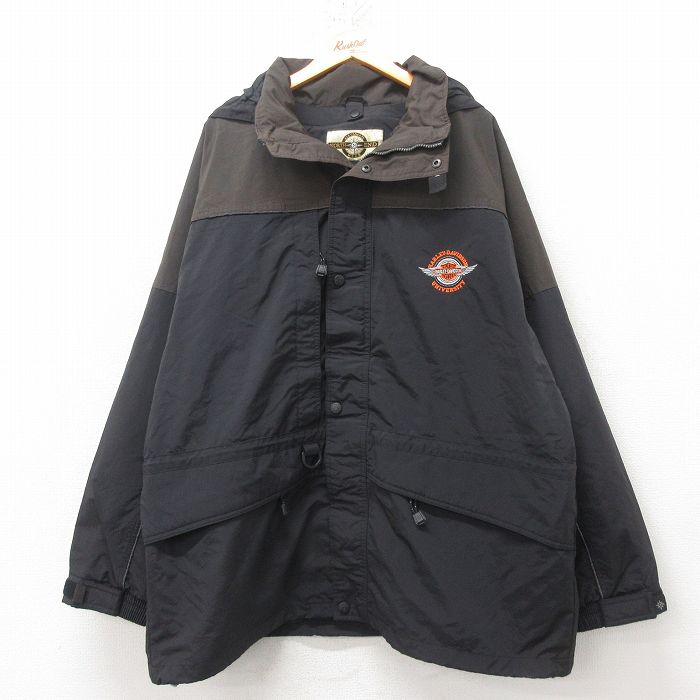 XL★古着 ハーレーダビッドソン Harley Davidson 長袖 ナイロン ジャケット パーカー メンズ 大きいサイズ 内側メッシュ 【spe】 25feb25 中古 アウター