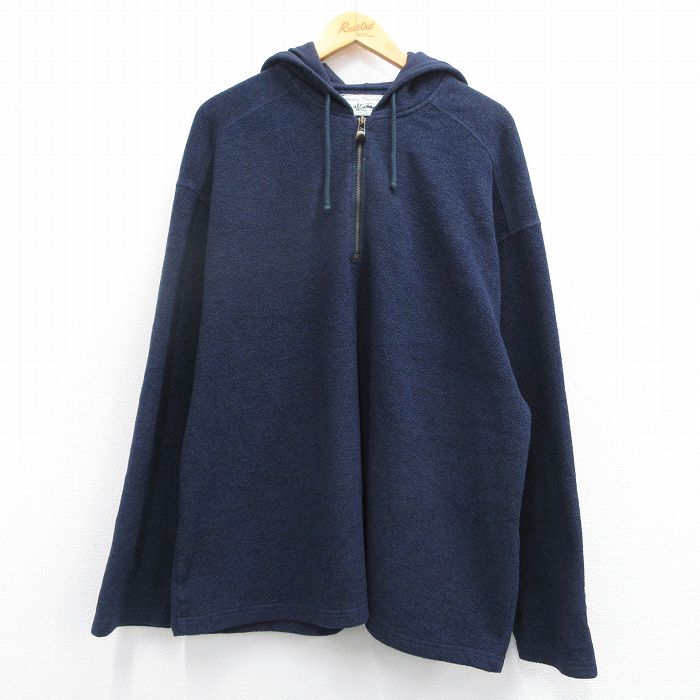 【50%OFF】XL★古着 ギャップ GAP 長袖 ハーフジップ フリース ジャケット パーカー メンズ 00年代 00s 濃紺 ネイビー 25feb27 中古 アウター