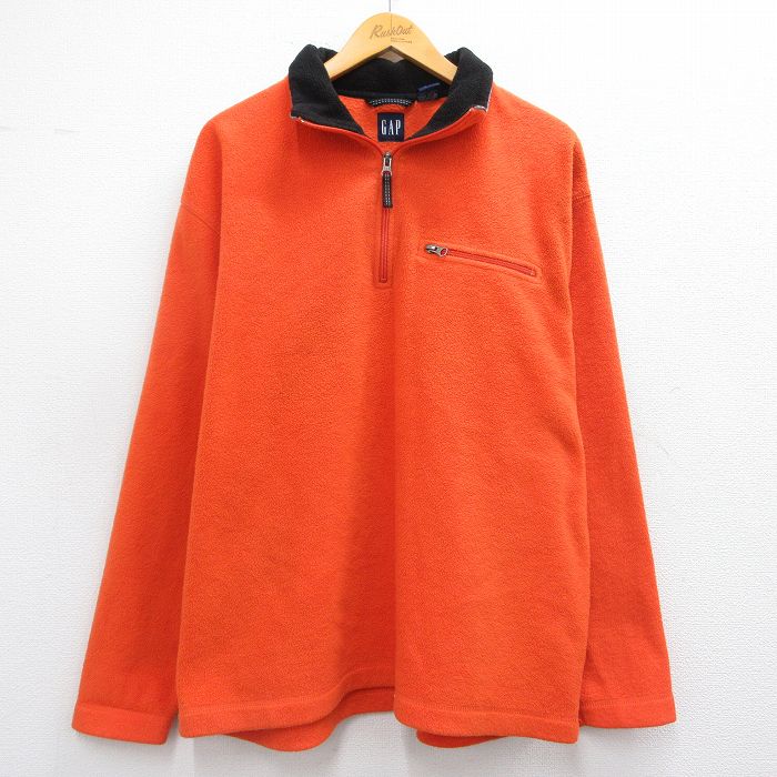 【50%OFF】L★古着 ギャップ GAP 長袖 ハーフジップ フリース ジャケット メンズ 00年代 00s オレンジ 25feb27 中古 アウター