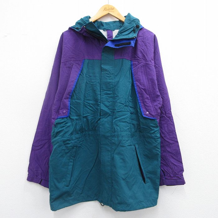 M★古着 エルエルビーン LLBEAN 長袖 ナイロン ジャケット メンズ 90年代 90s SUNBUSTER スキー ロング丈 紫他 パープル 内側メッシュ 25feb27 中古 アウター