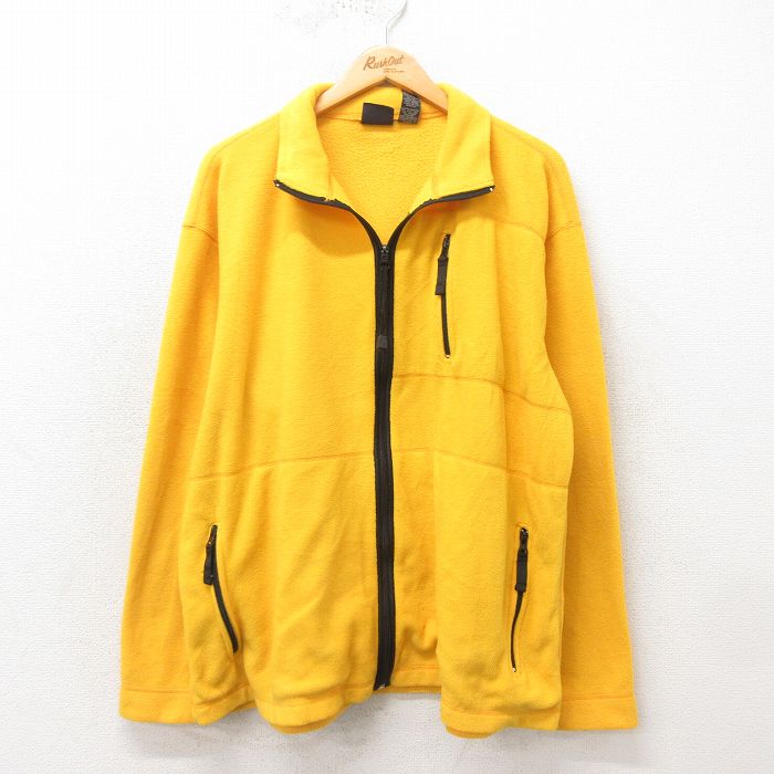 【50%OFF】L★古着 長袖 フリース ジャケット メンズ 00年代 00s 黄 イエロー 25mar10 中古 アウター