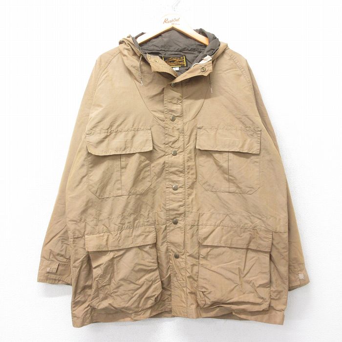 【20%OFF】L★古着 エディーバウアー 長袖 ナイロン ジャケット マウンテン パーカー メンズ 90年代 90s ラグラン ベージュ カーキ 【spe】 25sep03 中古 アウター