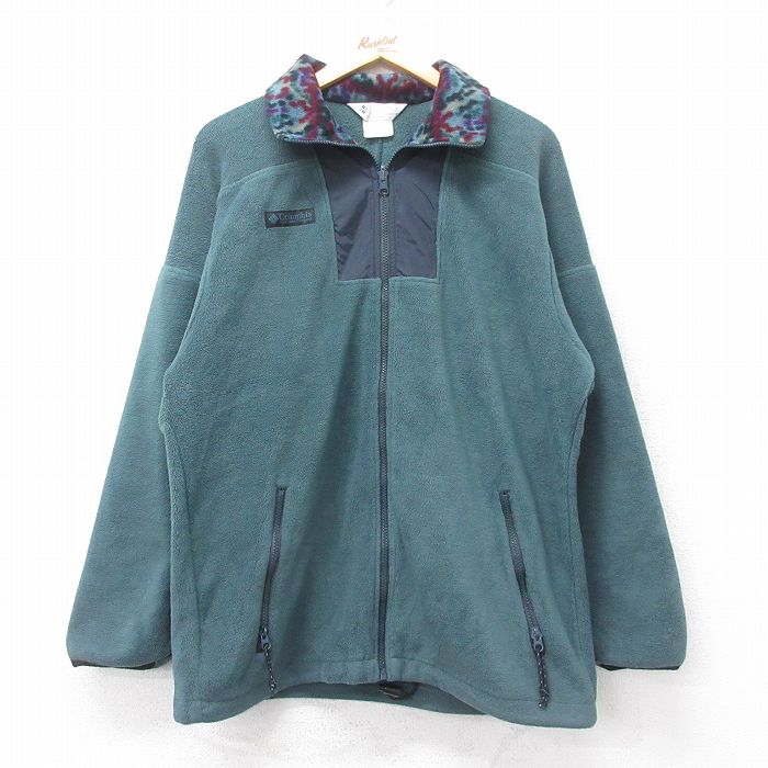 M★古着 コロンビア COLUMBIA 長袖 フリース ジャケット メンズ 90年代 90s 緑系 グリーン 25sep03 中古 アウター