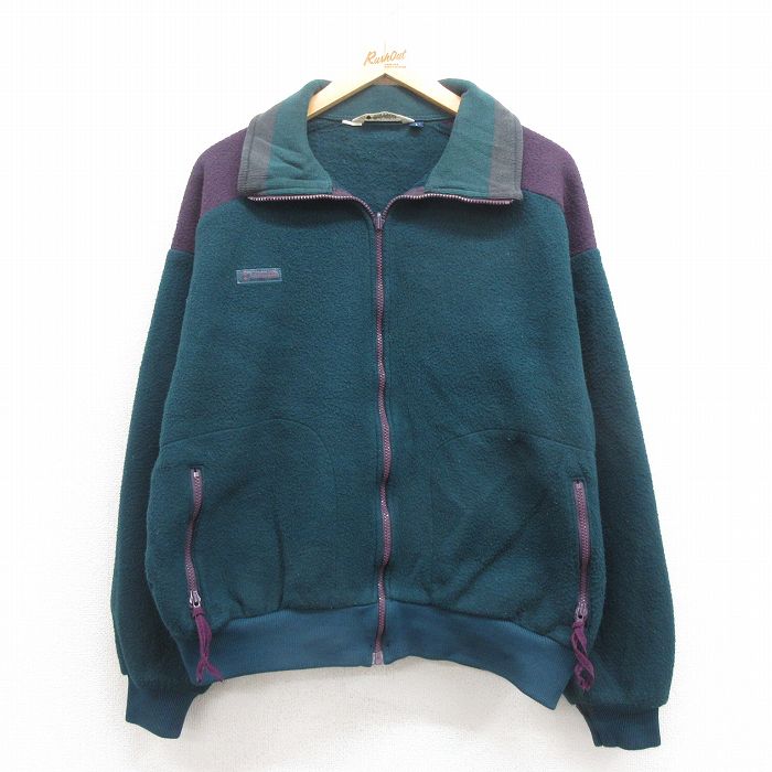 L★古着 コロンビア COLUMBIA 長袖 フリース ジャケット メンズ 90年代 90s USA製 緑系他 グリーン 【spe】 25sep04 中古 アウター