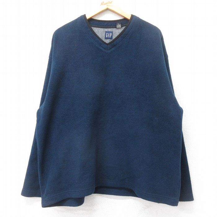ギャップ 00s 長袖フリース Vネック ネイビー XL | 古着