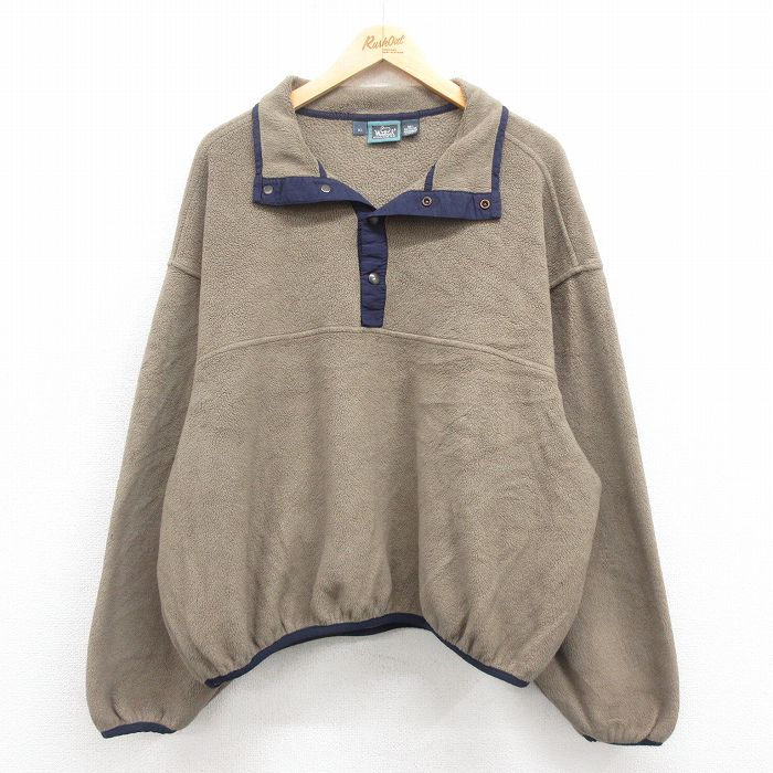 XL★古着 ウールリッチ WOOLRICH 長袖 フリース ジャケット メンズ 00年代 00s スナップT 大きいサイズ ベージュ系他 カーキ 25sep24 中古 アウター