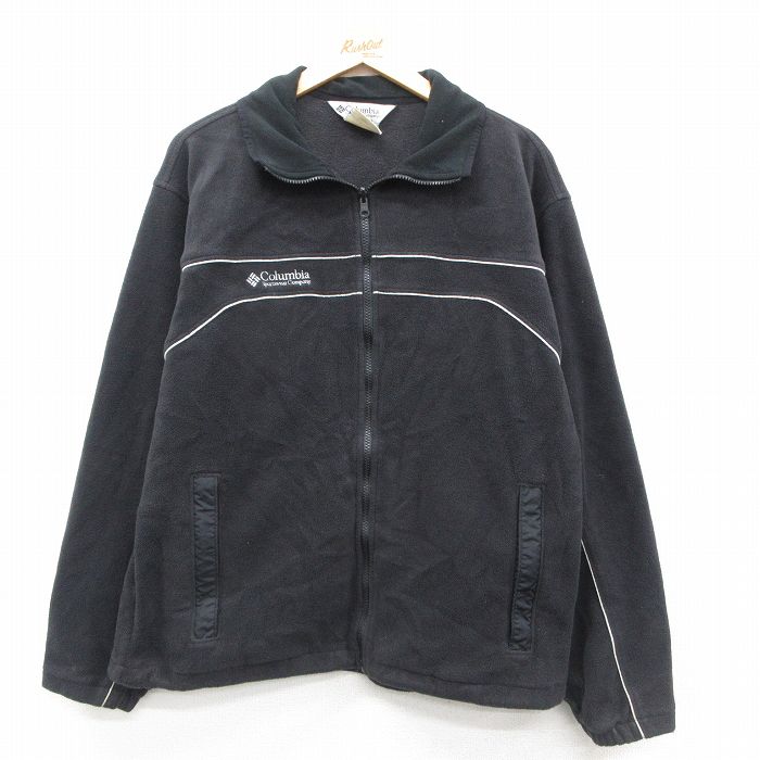 L★古着 コロンビア COLUMBIA 長袖 フリース ジャケット メンズ 00年代 00s ワンポイントロゴ 黒 ブラック 25sep25 中古 アウター
