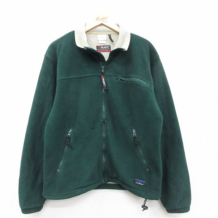 M★古着 エルエルビーン LLBEAN 長袖 フリース ジャケット メンズ 90年代 90s ポーラテック 緑 グリーン 【spe】 25sep25 中古 アウター