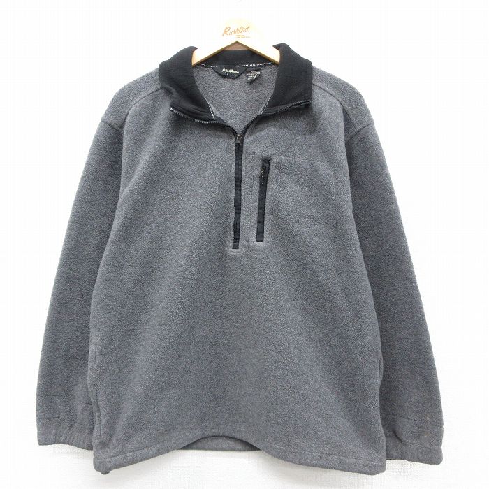 【50%OFF】エディーバウアー 00s ハーフジップフリースジャケット 霜降り グレー M | 古着
