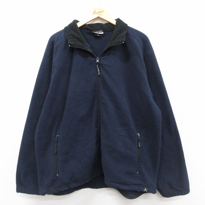 XL★古着 アバランチ 長袖 フリース ジャケット メンズ 大きいサイズ 濃紺 ネイビー 25sep25 中古 アウター