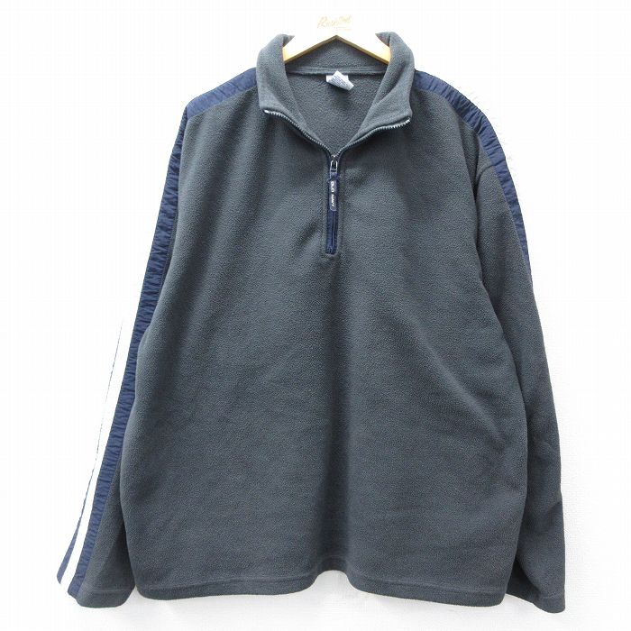 【50%OFF】オールドネイビー 00s ハーフジップフリースジャケット グレー XL | 古着