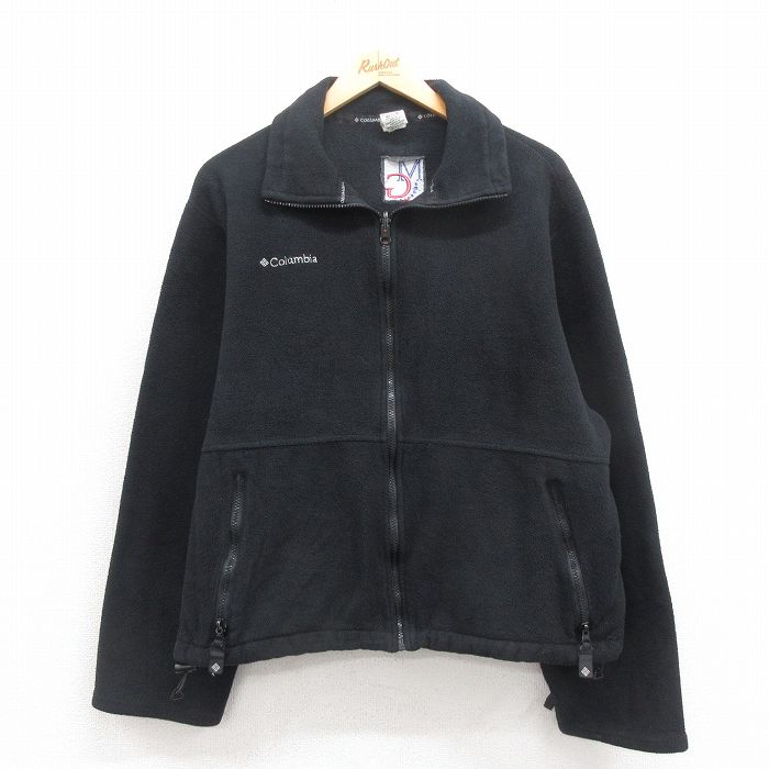 L★古着 コロンビア COLUMBIA 長袖 フリース ジャケット メンズ 00年代 00s ワンポイントロゴ 黒 ブラック 25sep26 中古 アウター