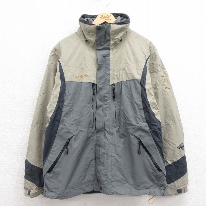 L★古着 コロンビア COLUMBIA 長袖 マウンテン ジャケット メンズ 00年代 00s ワンポイントロゴ オムニテック チタニウム ベージュ他 カーキ 【spe】 25sep26 中古 アウター