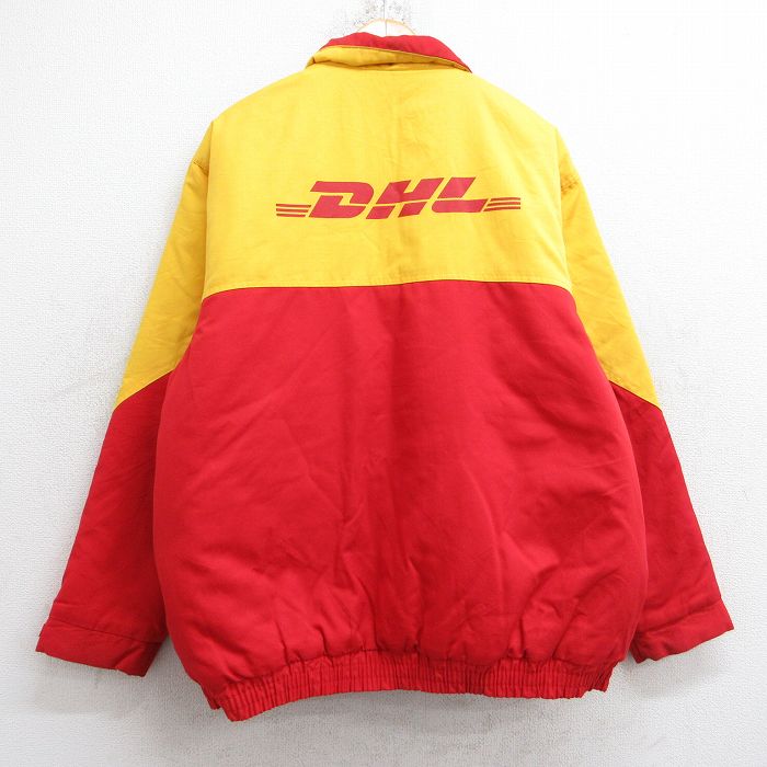 L★古着 長袖 ジャケット メンズ DHL ツートンカラー 赤他 レッド 内側キルティング 25sep26 中古 アウター