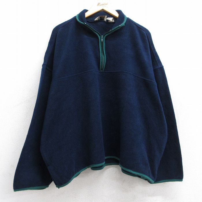 00s ハーフジップフリースジャケット ネイビー XL | 古着