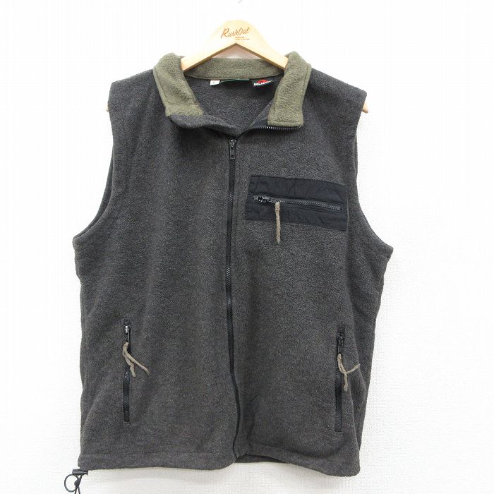 L★古着 オービス ORVIS フリース ベスト メンズ 90年代 90s ポーラック USA製 濃グレー 霜降り他 【spe】 25sep29 中古 アウター