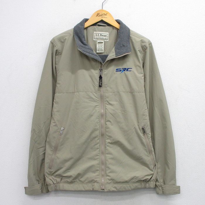 L★古着 エルエルビーン LLBEAN 長袖 ナイロン ジャケット メンズ 00年代 00s SRC ベージュ カーキ 内側フリース 25sep29 中古 アウター