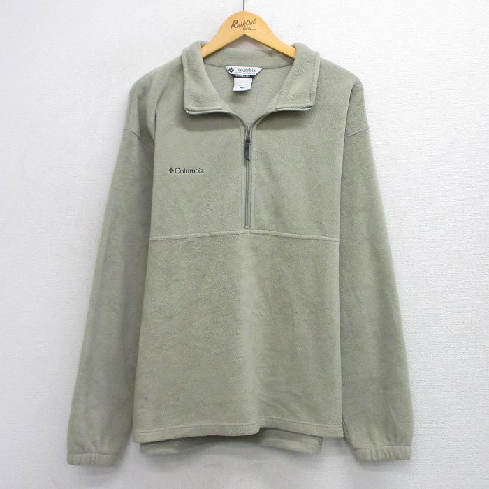 XL★古着 コロンビア COLUMBIA 長袖 フリース ジャケット メンズ 00年代 00s ワンポイントロゴ ベージュ系 カーキ 25sep30 中古 アウター