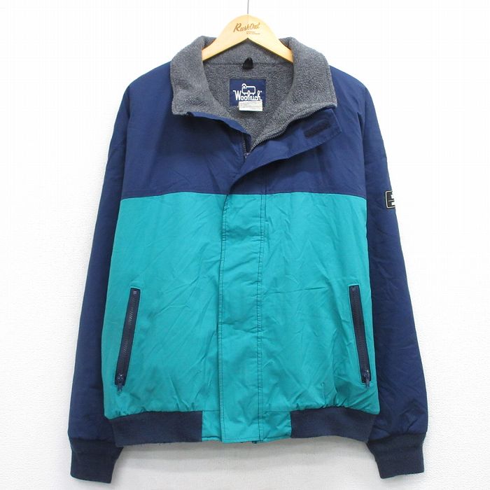 L★古着 ウールリッチ WOOLRICH 長袖 ジャケット メンズ 90年代 90s ゴアテックス ツートンカラー USA製 紺他 ネイビー 内側フリース 25sep30 中古 アウター