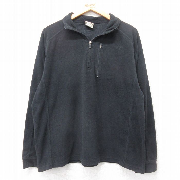 L★古着 エルエルビーン LLBEAN 長袖 ハーフジップ フリース ジャケット メンズ 00年代 00s 黒 ブラック 25sep30 中古 アウター