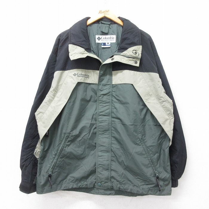 XL★古着 コロンビア COLUMBIA 長袖 ナイロン ジャケット メンズ 00年代 00s ワンポイントロゴ 緑系他 グリーン 25sep30 中古 アウター