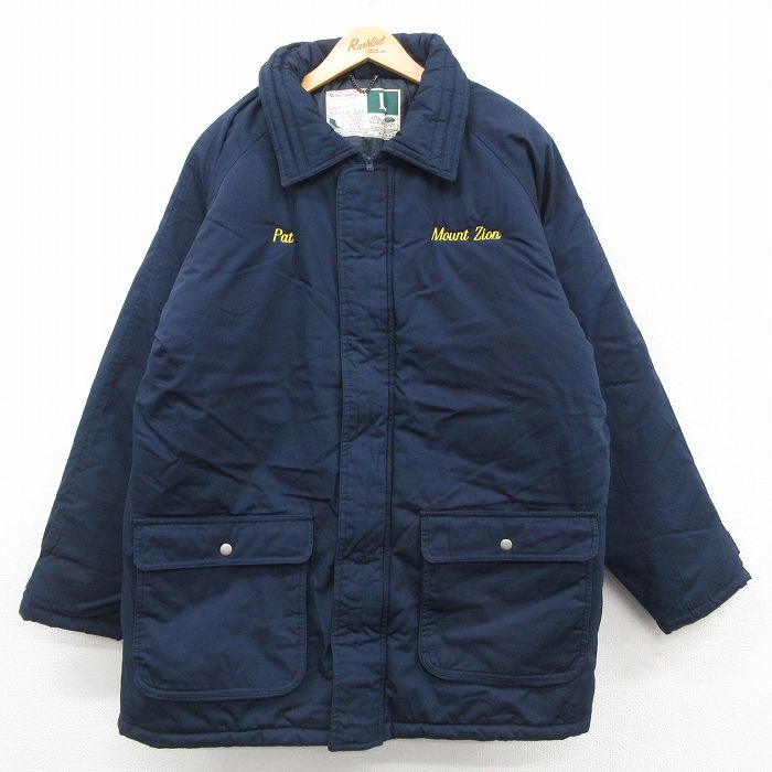 XL★古着 Wear Guard 長袖 ジャケット メンズ Mount Zion ラグラン ロング丈 紺 ネイビー 【spe】 25sep30 中古 アウター