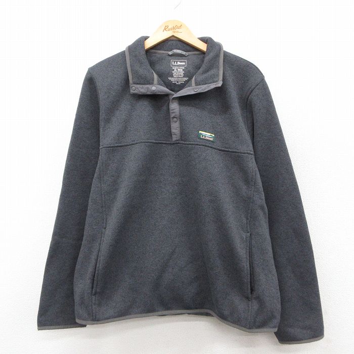 L★古着 エルエルビーン LLBEAN 長袖 フリース ジャケット メンズ スナップT 濃グレー 25sep30 中古 アウター