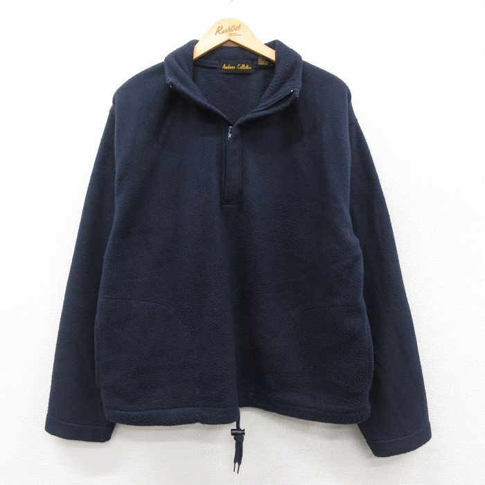 L★古着 長袖 ハーフジップ フリース ジャケット メンズ 00年代 00s 紺 ネイビー 25sep30 中古 アウター