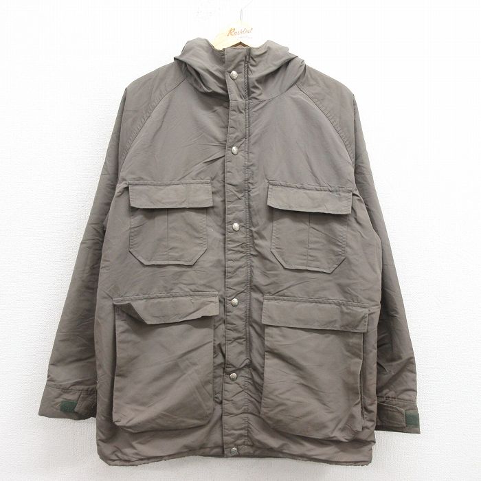 M★古着 エルエルビーン LLBEAN 長袖 ナイロン ジャケット マウンテン パーカー メンズ 80年代 80s ラグラン USA製 グレー 25sep30 中古 アウター