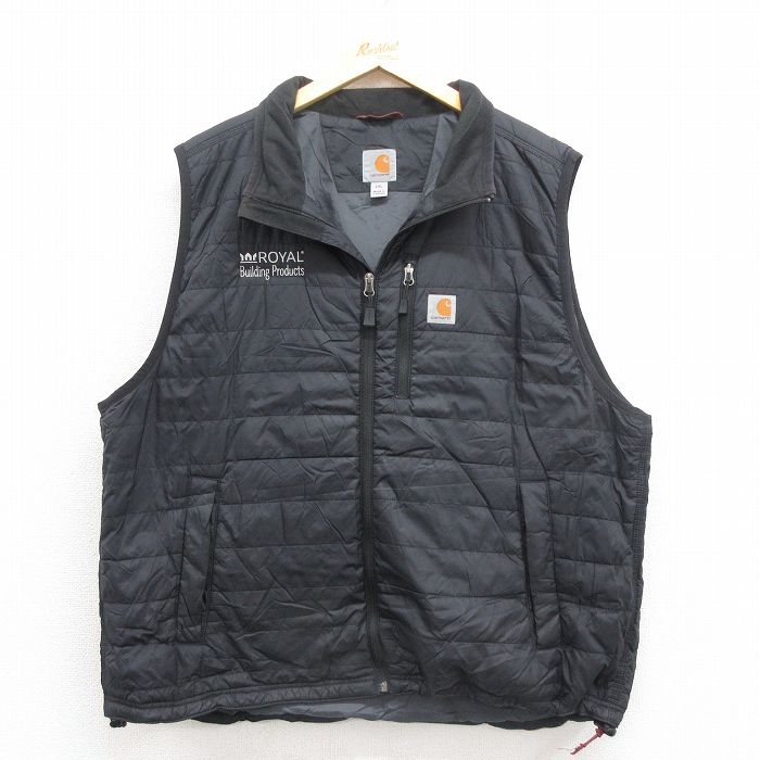 XL★古着 カーハート Carhartt ナイロン ベスト メンズ 黒 ブラック 25sep30 中古 アウター
