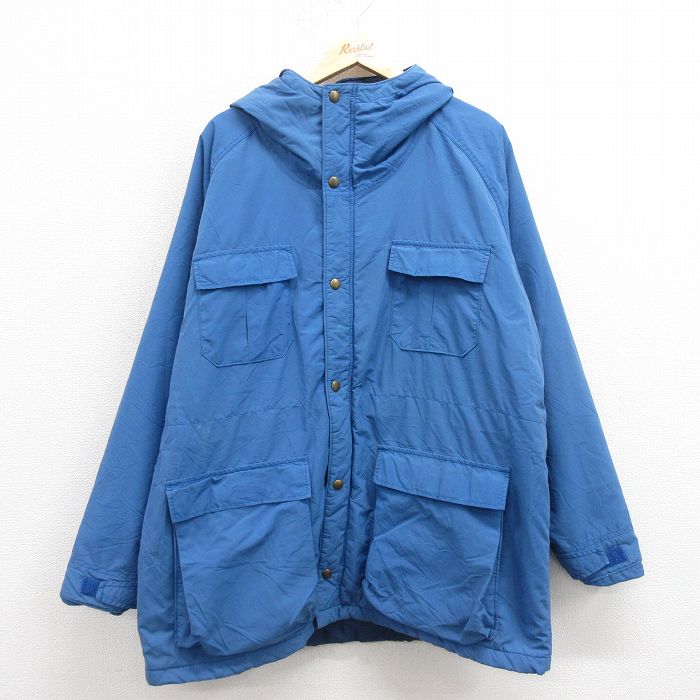 XL★古着 エルエルビーン LLBEAN 長袖 マウンテン ジャケット パーカー メンズ 90年代 90s 大きいサイズ ラグラン 青 ブルー 【spe】 25sep30 中古 アウター