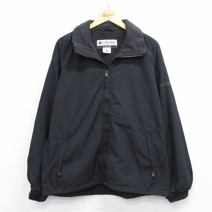 XL★古着 コロンビア COLUMBIA 長袖 ナイロン ジャケット メンズ 00年代 00s 大きいサイズ 黒 ブラック 内側フリース 25oct01 中古 アウター