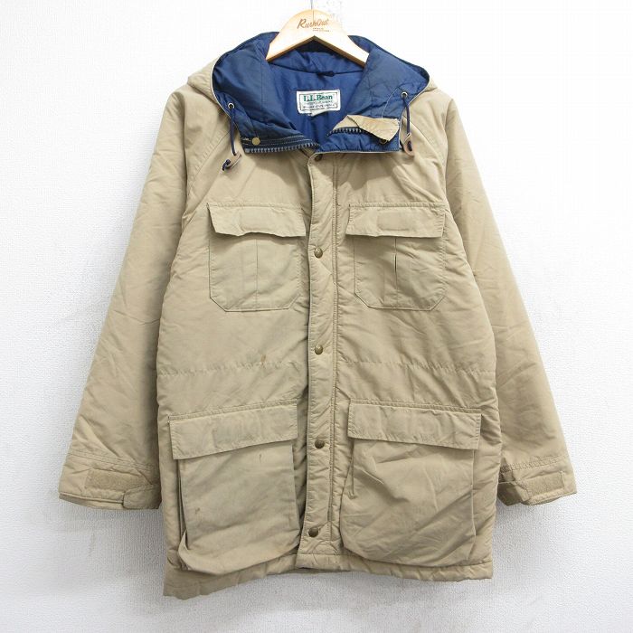 M★古着 エルエルビーン LLBEAN 長袖 マウンテン ジャケット パーカー メンズ 80年代 80s ラグラン USA製 ベージュ カーキ 25oct01 中古 アウター