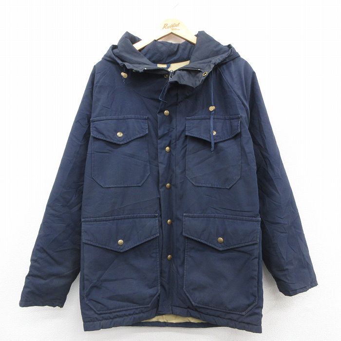 【20%OFF】XL★古着 長袖 マウンテン ジャケット パーカー メンズ 90年代 90s ラグラン 紺 ネイビー 25oct01 中古 アウター