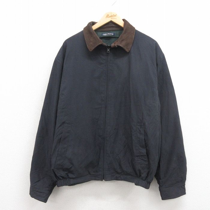 XL★古着 ノーティカ NAUTICA 長袖 ブランド ジャケット メンズ 90年代 90s 襟レザー リバーシブル 25oct02 中古 アウター