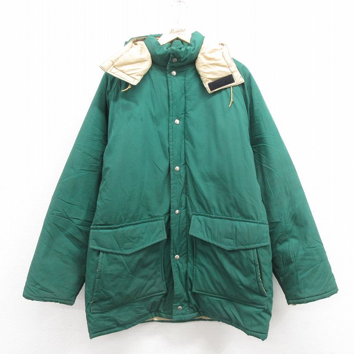 XL★古着 長袖 ジャケット パーカー メンズ 90年代 90s ロング丈 ラグラン 緑 グリーン 25oct02 中古 アウター
