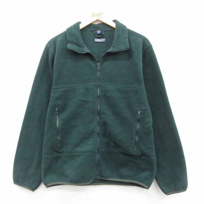 S★古着 ランズエンド 長袖 フリース ジャケット メンズ 00年代 00s 緑 グリーン 25oct11 中古 アウター