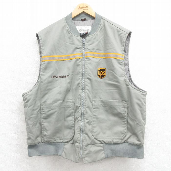 XL★古着 ベスト メンズ 90年代 90s UPS シンサレート USA製 グレー 25oct15 中古 アウター