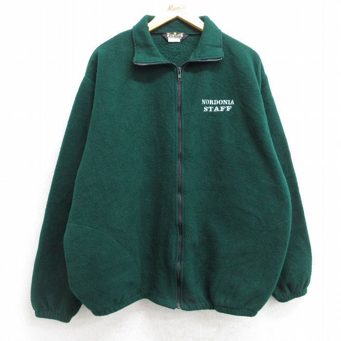 L★古着 長袖 フリース ジャケット メンズ 80年代 80s ノードニア スタッフ USA製 緑 グリーン 25oct18 中古 アウター