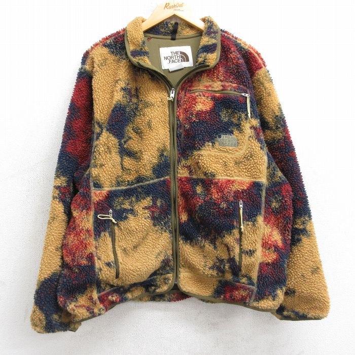 M★古着 ノースフェイス THE NORTH FACE 長袖 フリース ジャケット メンズ ワンポイントロゴ 黄系他 イエロー 【spe】 25oct18 中古 アウター