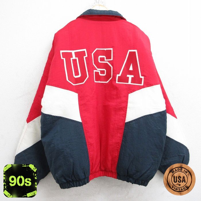 【50%OFF】ホロウェイ 90s ナイロンジャケット USAロゴ レッド XL | 古着