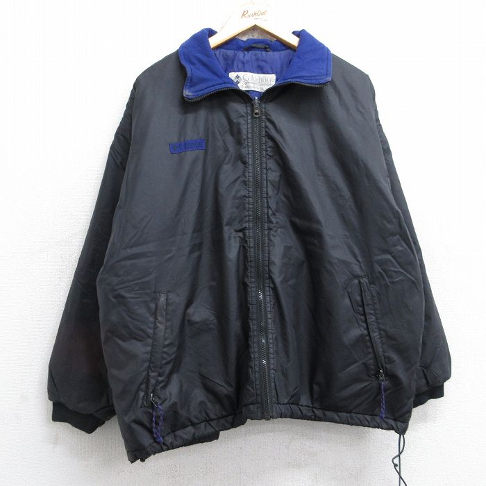 XL★古着 コロンビア COLUMBIA 長袖 ジャケット メンズ 90年代 90s 襟フリース 黒 ブラック 25oct25 中古 アウター