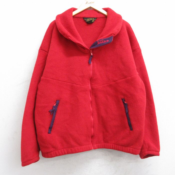 XL★古着 エディーバウアー 長袖 フリース ジャケット メンズ 90年代 90s USA製 赤 レッド 25oct28 中古 アウター