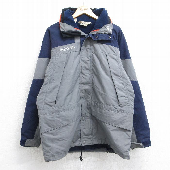 L★古着 コロンビア COLUMBIA 長袖 ナイロン マウンテン ジャケット メンズ 00年代 00s グレー他 内側フリース 【spe】 25oct28 中古 アウター